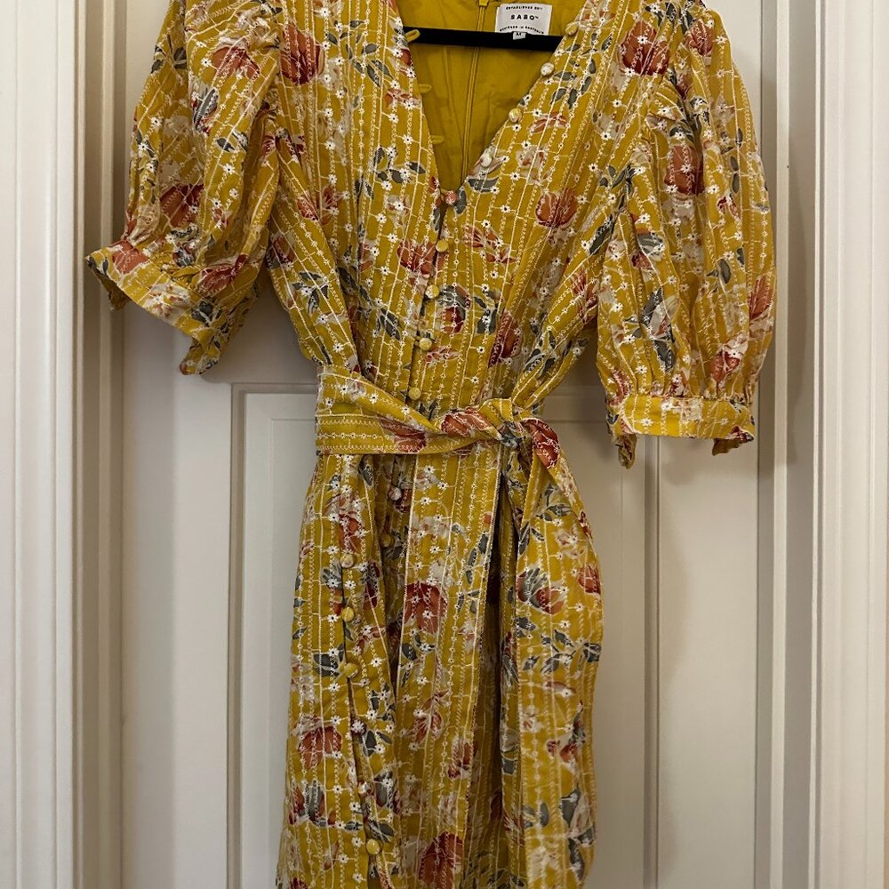Sabo Skirt Yellow Floral Mini Dress